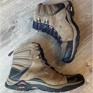 Ahnu Montara Waterproof Hiking Boots Brown Leather Womens 9.5 UK‎ 7.5 EU 40.5
